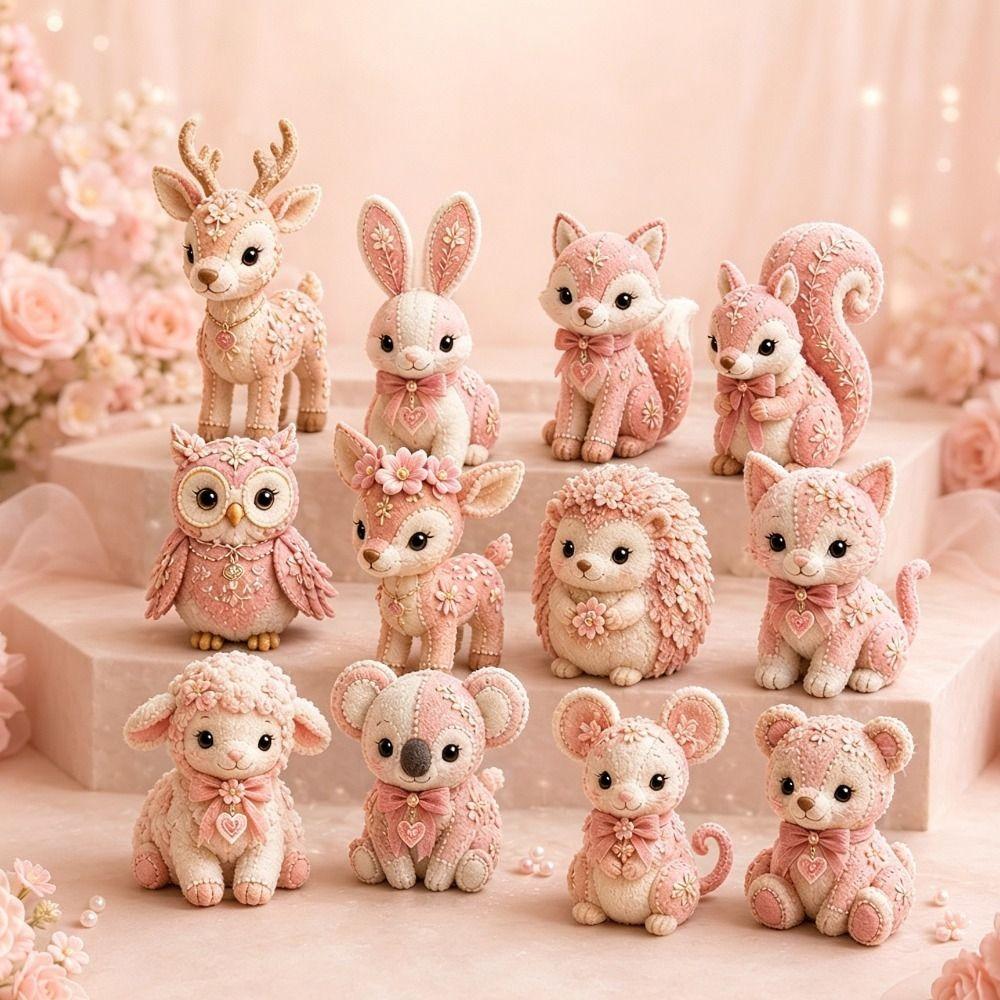 Creative Design Animal Patchwork Set Floral Fabrics Animal Toy Craft  For Adult Beginners