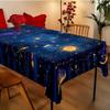 1-piece, polyester material, constellation and star pattern tablecloth, high-definition pattern digital printed tableclothxzj