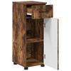 Bathroom Cabinet with Door Smoked Oak Finish 30 x 35 x 80 cm