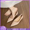 Flat Shoes Female Pointed Toe Nude Gentle Light Mouth with Skirt Single Shoes Female