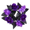 Halloween Purple Rose Candle Ring Decor With Synthetic Flowers For Venue Decoration And Festive Display
