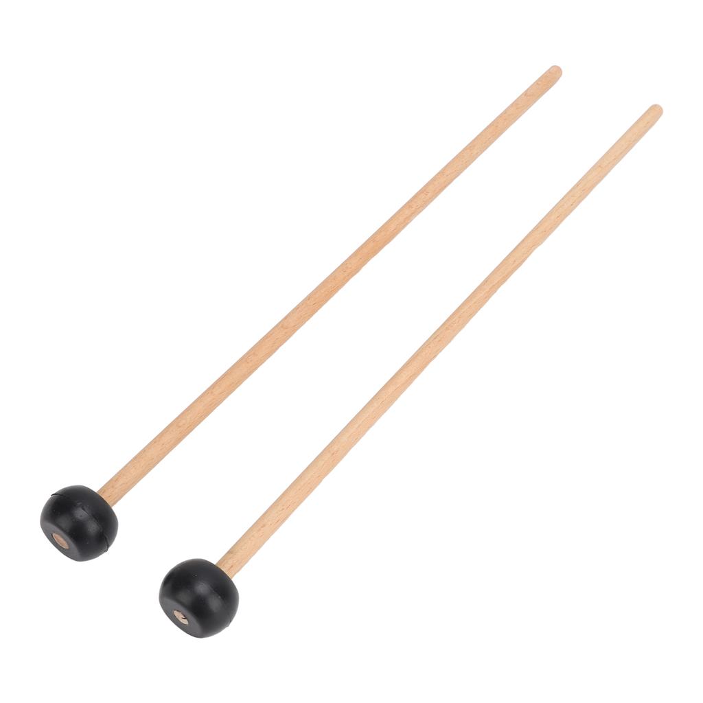 2PCS Glockenspiel Mallet Rubber and Solid Wood 16.5 Inch Long Tongue Drum Mallet