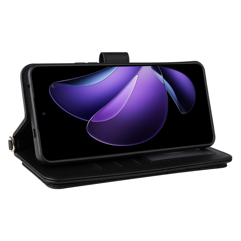 For Oppo Reno13 F 5G/4G Wallet Case with Shoulder/Wrist Strap Leather Phone Cover Stand