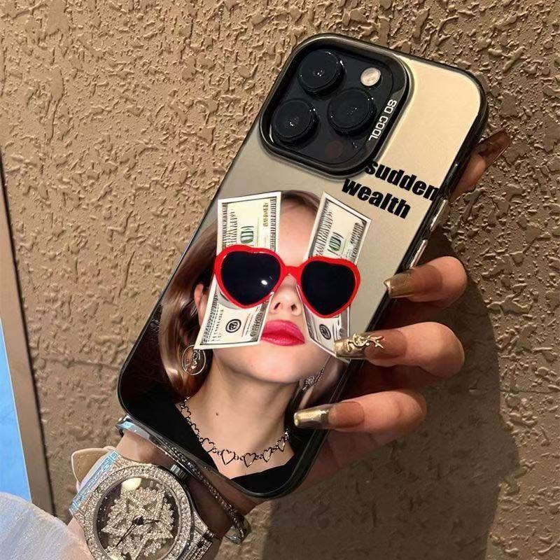 New European and American applicable iphone17 mobile phone case Apple 15promax/14 creative 13pro12 sunglasses 16xr