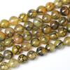 Golden Dragon Veins Agates Stone Natural Round Beads 15"Strand Smooth Loose Spacer Beads 4/6/8/10/12mm for Jewelry Making DIY Bracelets Accessories