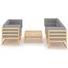 Maison Exclusive - Salon de jardin 6 pcs avec coussins Bois de pin massif