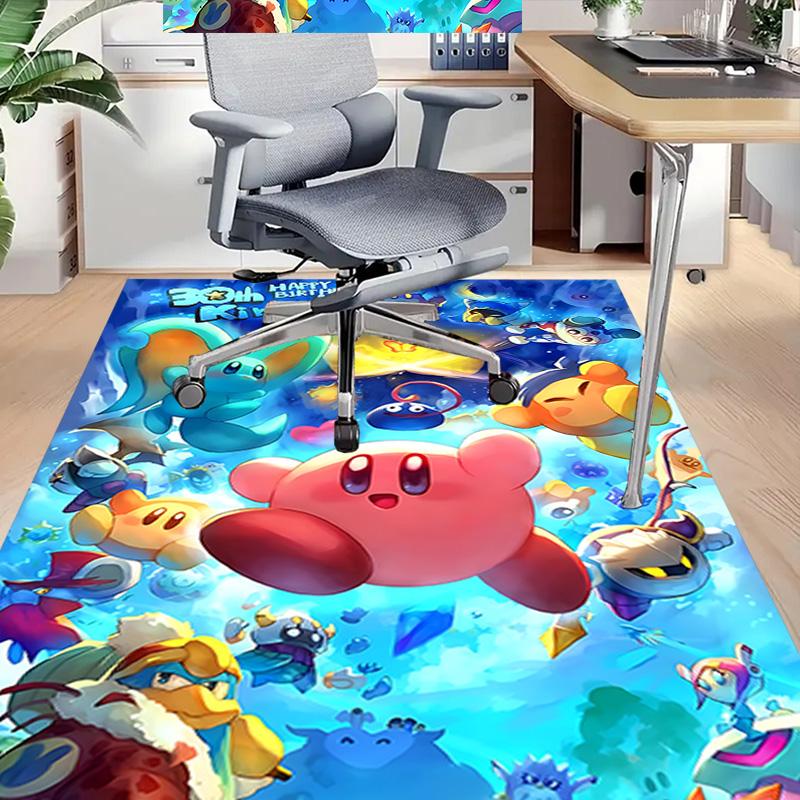 Kirby 30th Celebration Carpet for Playroom Bedroom Living Room Sofa Home Decor,kids Game Area Rug Non-slip Floor Mat