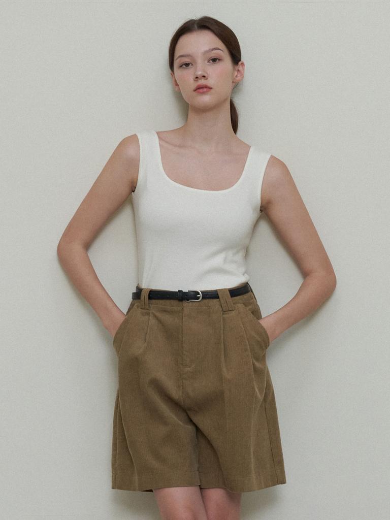 LE STUDIO Square Sleeveless Knit_Ivory