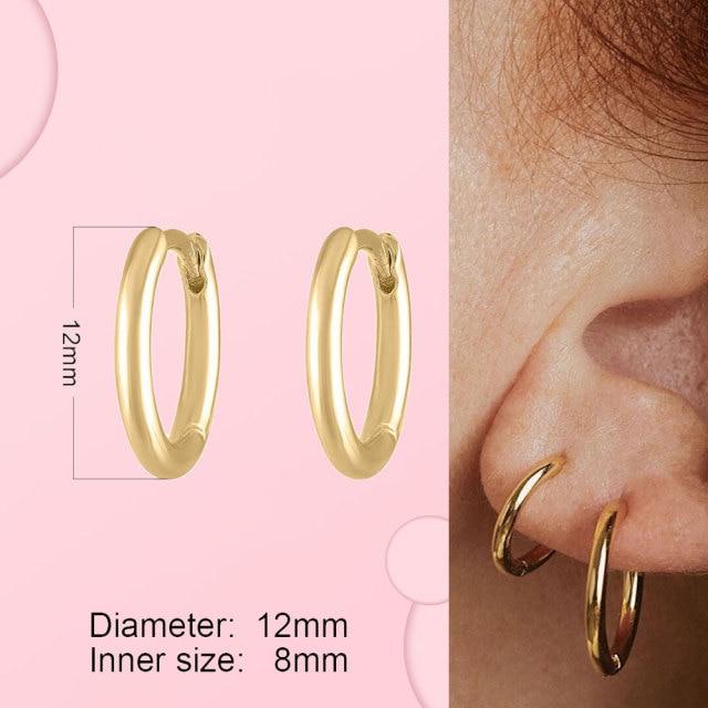 925 Sterling Silver Hoop Earrings For Women Heart Ear Hoops Real Silver 925 Jewelry Original Brand Jewelry