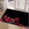 Authorized 1pc Cartoon Printed Rug, Deadpool Red And Black Battle Suit Holding Gun Casual Pose Design Easy to Clean, Suitable