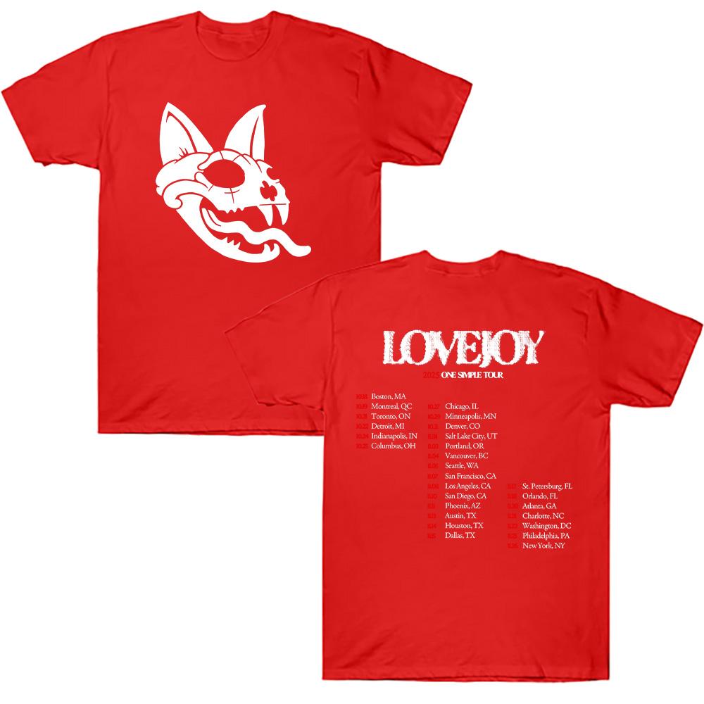 Loveoy 2025 Простые футболки для тура Lovejoy Футболки с графикой группы Lovejoy Повседневная мужская одежда Мода Унисекс Хлопковая футболка высокого качества Y2K