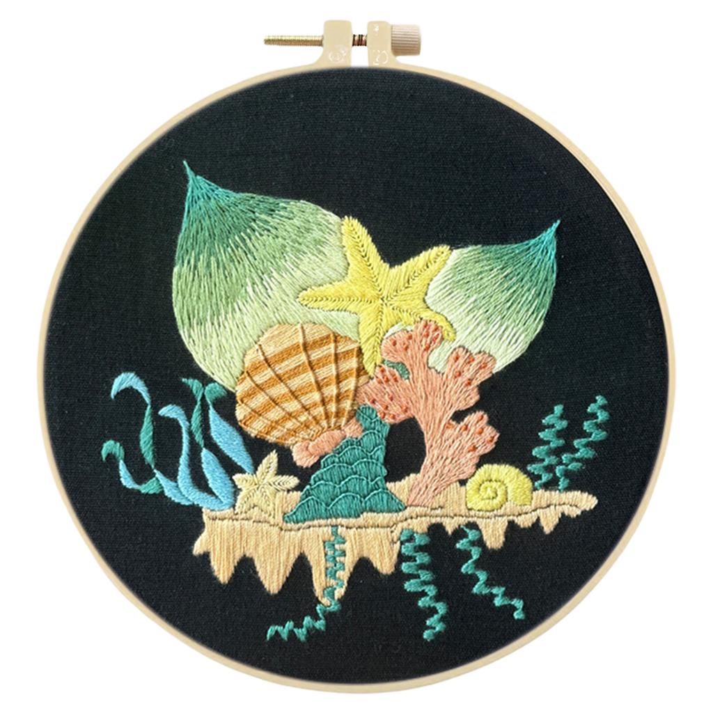 Набор для вышивания крестиком «Морской пейзаж» DIY, 30x30 см, стартовый набор для вышивания с пяльцами 20 см для взрослых