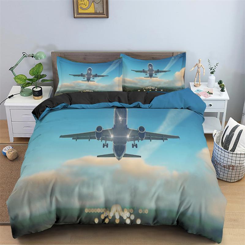 3D Airplane Printed Bedding Collection Kids Adults 23Pcs Duvet Cover With Pillowcase Comforter Bedding Quilt Cover Luxury Bedding Collection