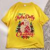 Have A Holly Dolly Christmas T Shirt Women Dolly Parton Tshirt Country Music Graphic Tee Cotton Short Sleeve Round Neck Clothing