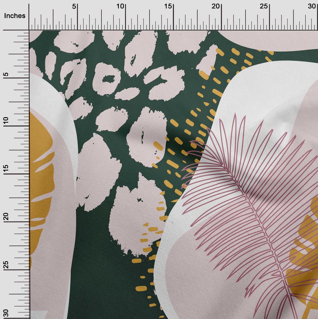oneOone Ткань Cotton Flex темно-зеленого цвета с тропическими абстрактными листьями, ткань для шитья, напечатанная ткань для рукоделия, ярд 40 дюймов