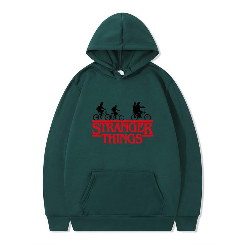 Толстовка с капюшоном и принтом Stranger Things, на флисовой подкладке