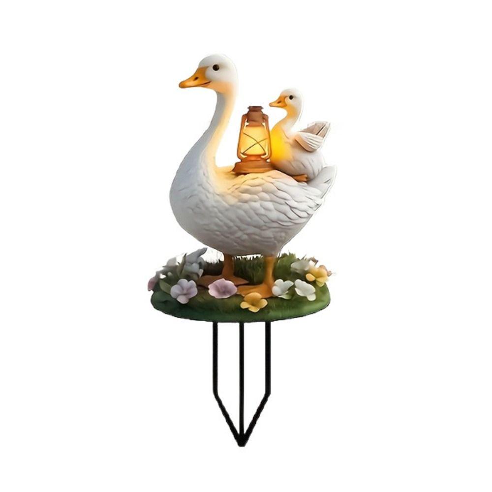 Acrylic Duck Yard Sign Lantern Pattern Ground Stake New Goose Garden Stake  Animal Yard Decor