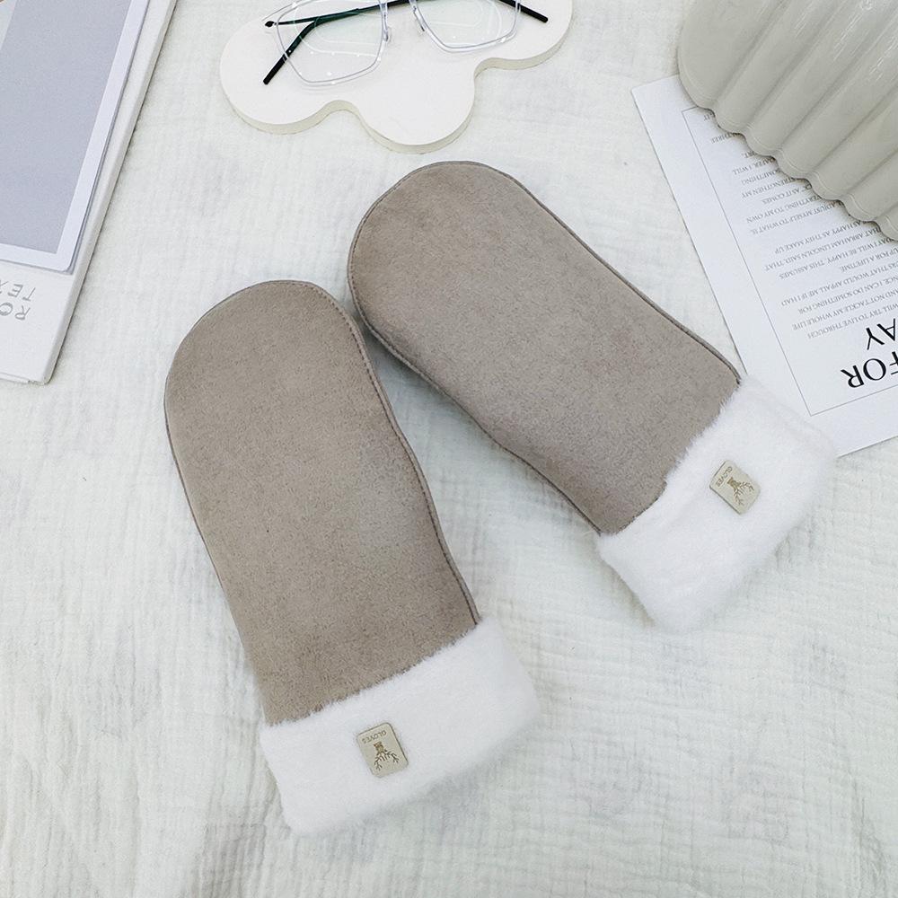 Варежки осень-зима плюс бархат теплые для студентов, велоспорта, холодной погоды - ветрозащитные перчатки