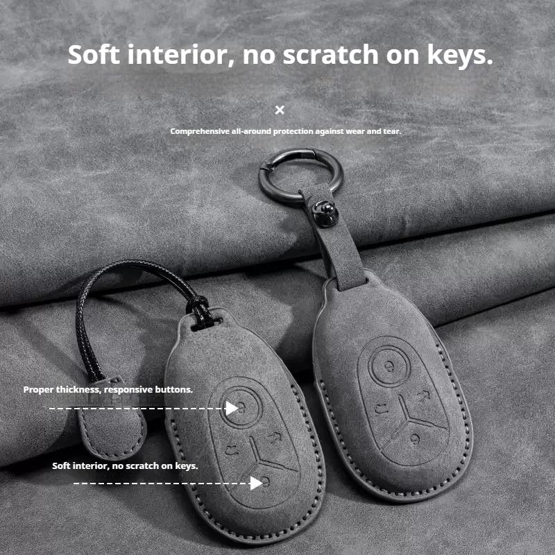 Car Key Cover for Geely EX2 Ultra Youth Dream Freedom Explore Ultra Edition PU Nubuck Leather Scratch-resistant Car Accessories