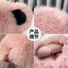 Imitation fur cute bear hat women's autumn and winter warm ear protection headgear plush big head circumference knitted hat
