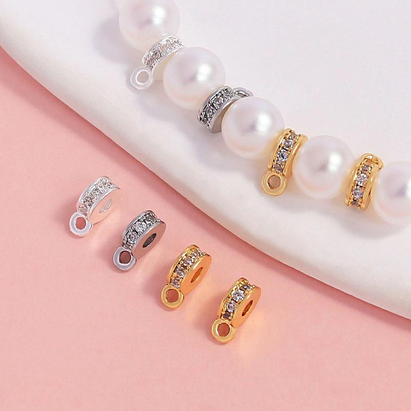 Набор для изготовления ювелирных изделий с позолотой и цирконами DIY: Кольца-соединители и бусины-разделители для кулонов, браслетов и ожерелий