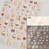 1pcs 5D Diamond White Lace Bow Nail Art Stickers Pearl Rhinestones Nail Decoration Adhesive Decals Slider DIY Accessory