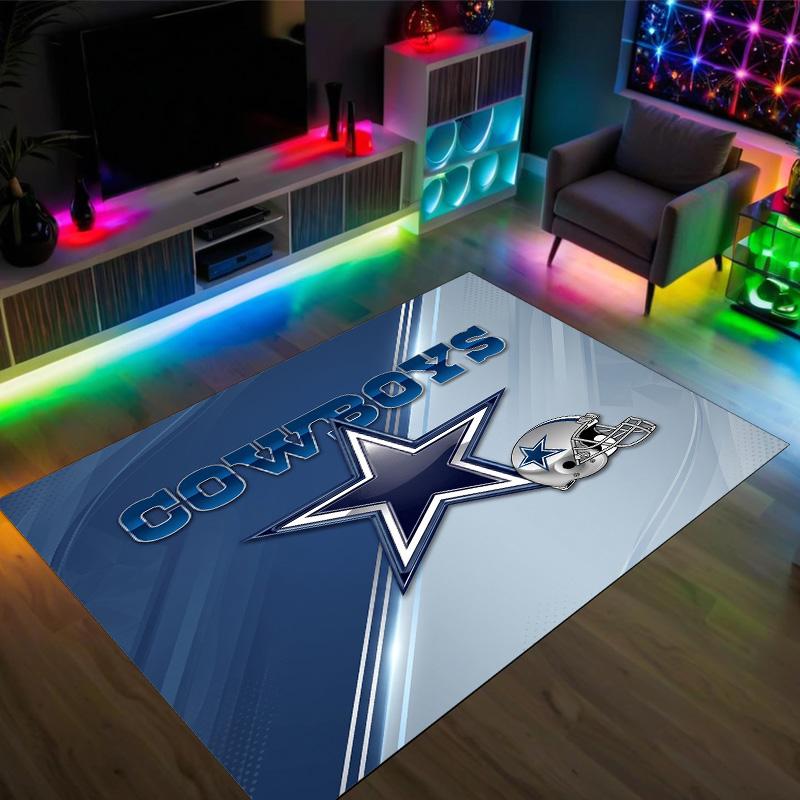 Дизайн Dallas Cowboys Кристальный Велюровый Ковер Уютный Не?Нескользящий ковер с принтом для спальни, гостиной, прихожей