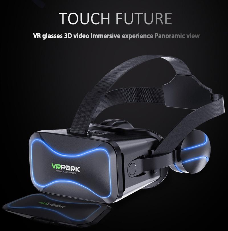 3D VR Glasses Virtual Reality Headset Bass Stereo Surround Headphone Games Movie VR Headset Wide Angle for 4.5-6.7 Inches Smartphones Remote Gamepad