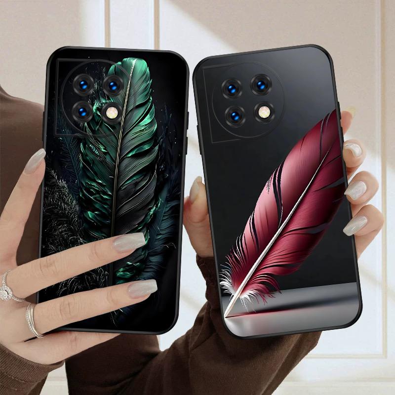 Цветные перья Для OnePlus 8 9 11 12 13 10 Pro 9RT 8T 12R Ace 3 5 2V Nord CE 2 4 Lite N20 SE 30 200 силиконовый мягкий чехол для телефона