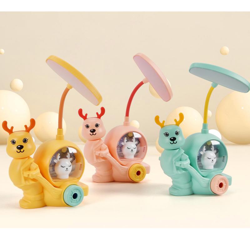 Cartoon LED Eye-Protection Rechargeable Desk Lamp & Night Light