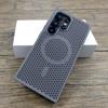 Luxury For Samsung Galaxy S25 S24 S23 S22 Ultra FE Plus Case Heat Dissipation For Magsafe Magnetic Wireless Charge Mesh Breathable Cover