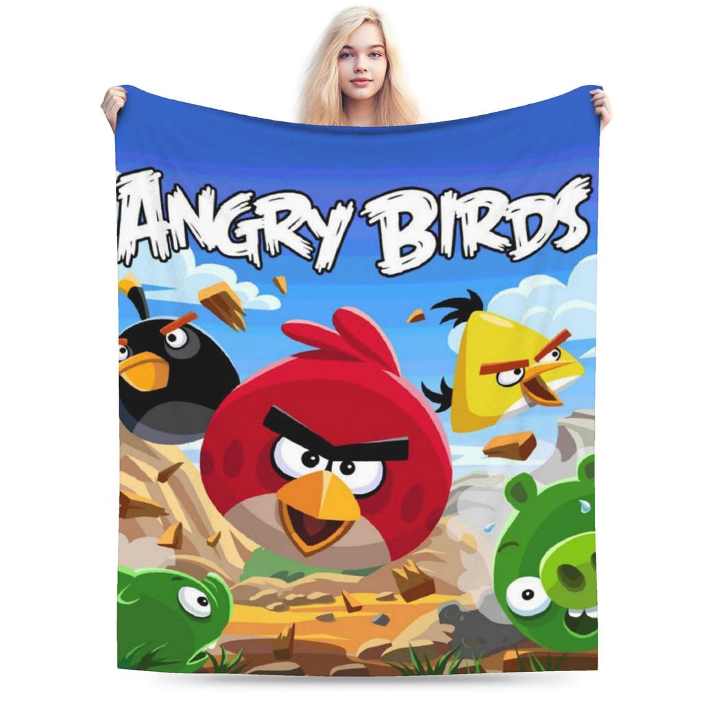 Игра-стрелялка Angry Birds Одеяло Мягкий плюш из кораллового флиса Лечебные подарки Плед Коврик-кусок