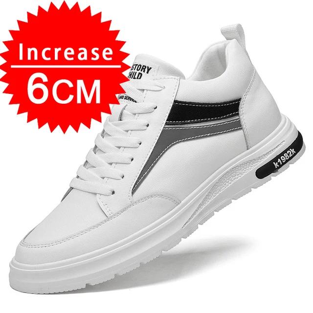 New Men's Height-increasing Sports Shoes with an Inner Height of 8 Cm, Casual Shoes for Men, Genuine Leather Elevator Shoes