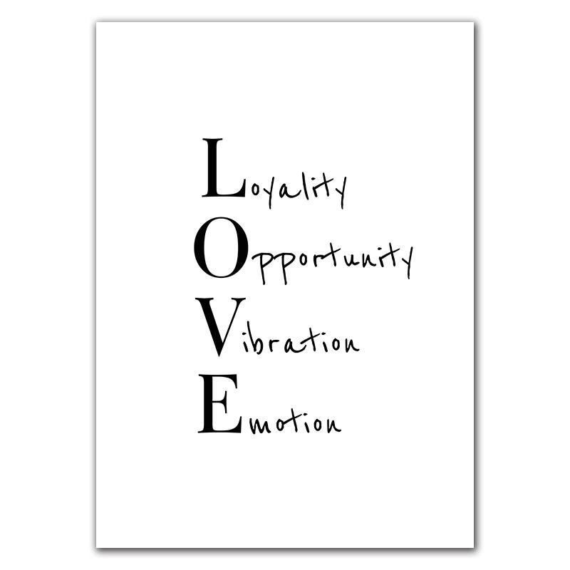 Любовь Дом Семья Цитаты Холст Картина Черно-белые настенные художественные постеры и принты Минималистичная картина Гостиная Домашний декор HD3110