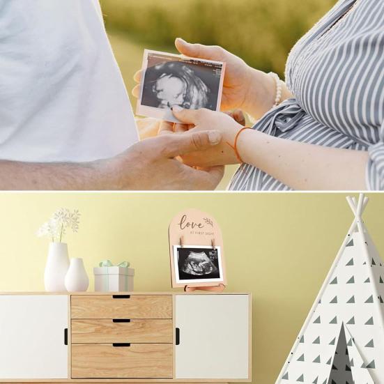 Photo Frame Desktop Decoration Wooden Baby Sonogram Picture Frame Ornament Pregnancy Announcement