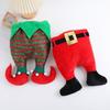 Festive Red Cotton Christmas Hat with Leggings for Children & Adults - Warm, Wide-Brimmed Clown Design