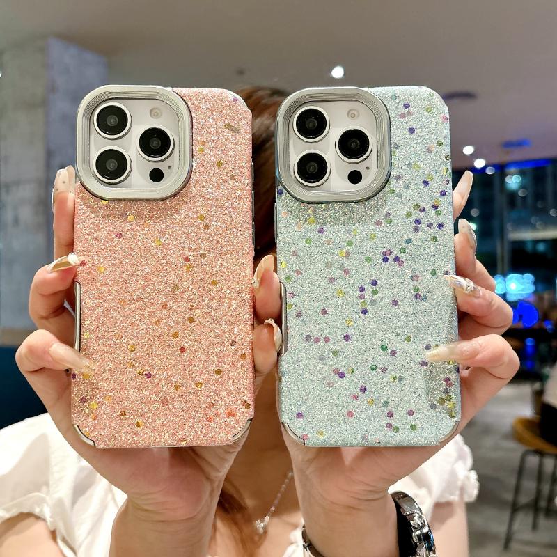 Новый роскошный однотонный мерцающий чехол из мягкого ТПУ для iPhone 16 Pro Max 14 11 12 13 15 Pro Max Plus, бампер, задняя крышка
