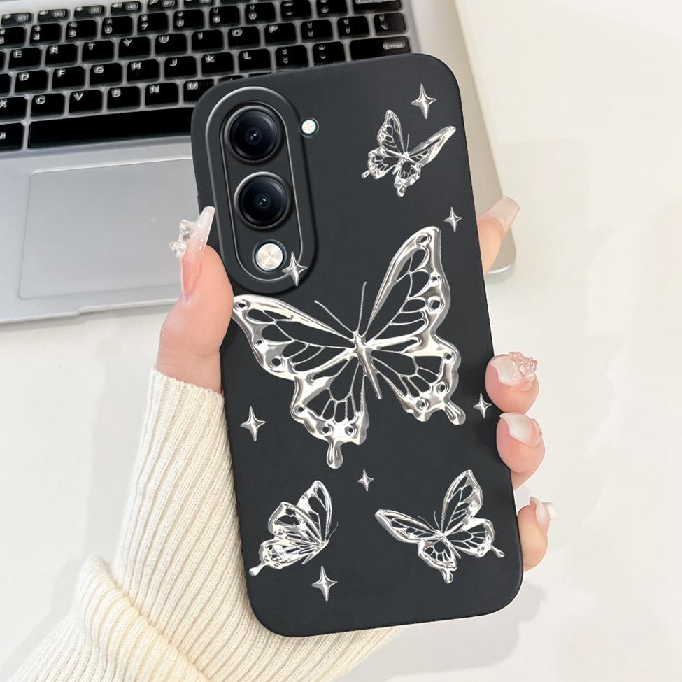 For Vivo Y04 Case V2430 Silicone Cute Cat Fashion Butterfly Flowers Love Painted Back Cover For Vivo Y04 4G Phone Case Bumper
