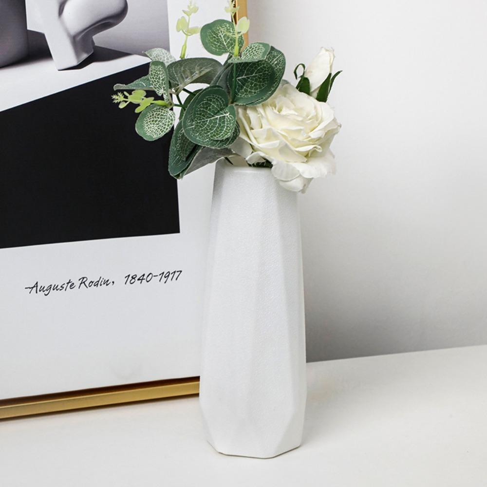 Imitation Ceramic Flower Vase Diamond Design Flower Arrangement Fashion Flower Pot Living Room