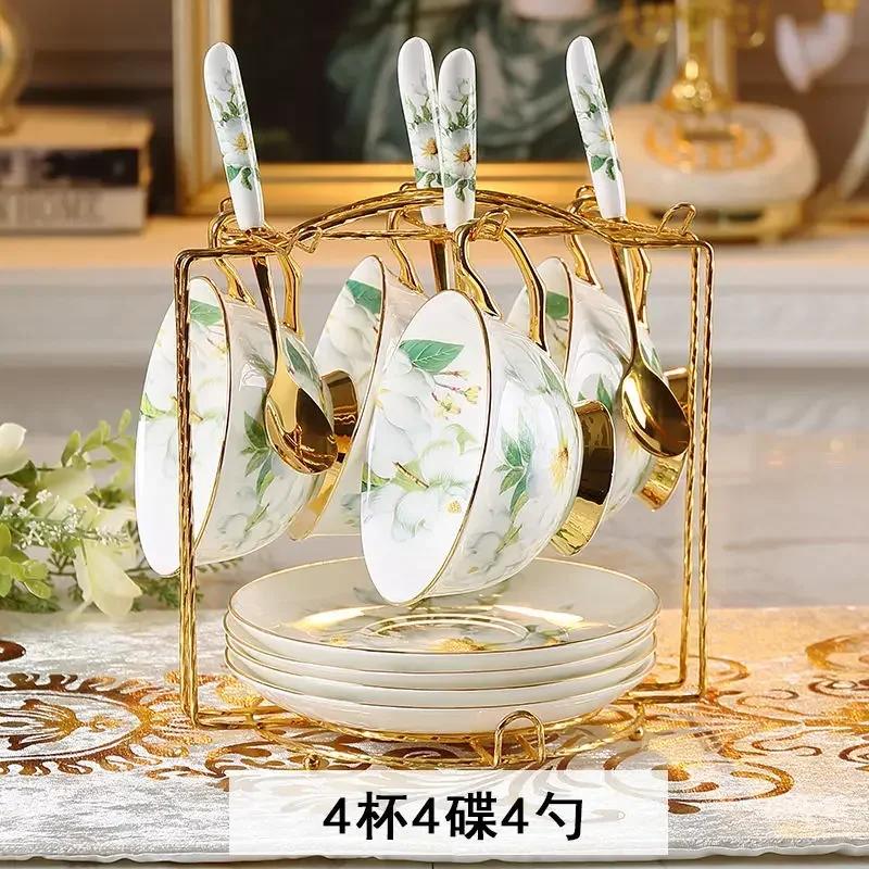 Кофейный сервиз из костяного фарфора «Камелия», британский фарфоровый чайный сервиз, керамический горшок, сливочник, сахарница, заварной чайник, кофейная чашка, кружка, посуда для питья