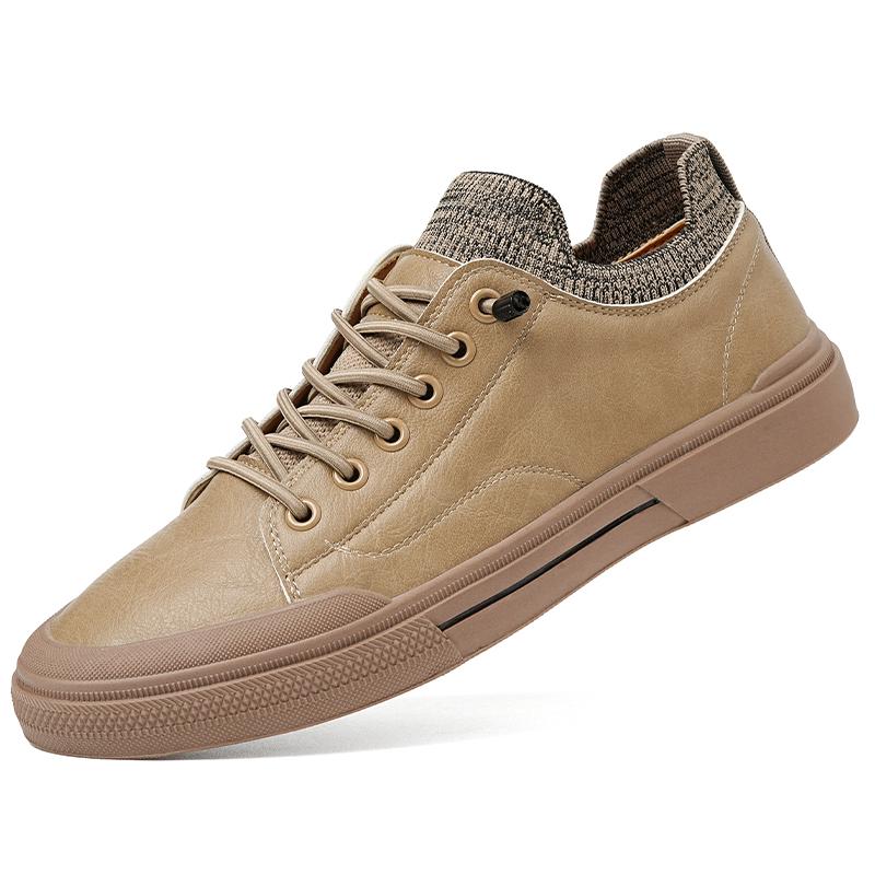 Fashion Retro Style Board Shoes for Men Designer Leather Soft-soled Casual Men's Sneakers Fashion Outdoor Breathable Sports Shoes Male