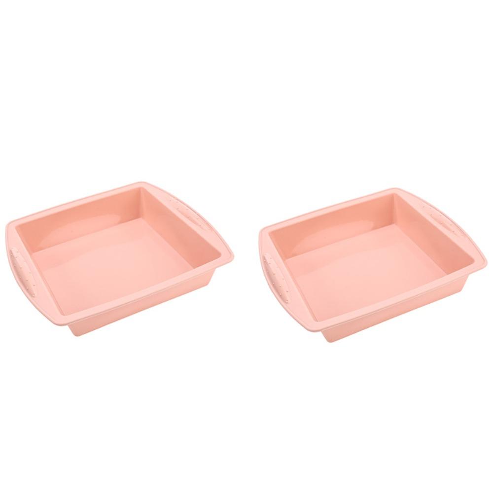 2PCS Heat Resistant Cake Baking Pan Flexible Dessert Baking Mold Multifunctional Bread Mold Oven