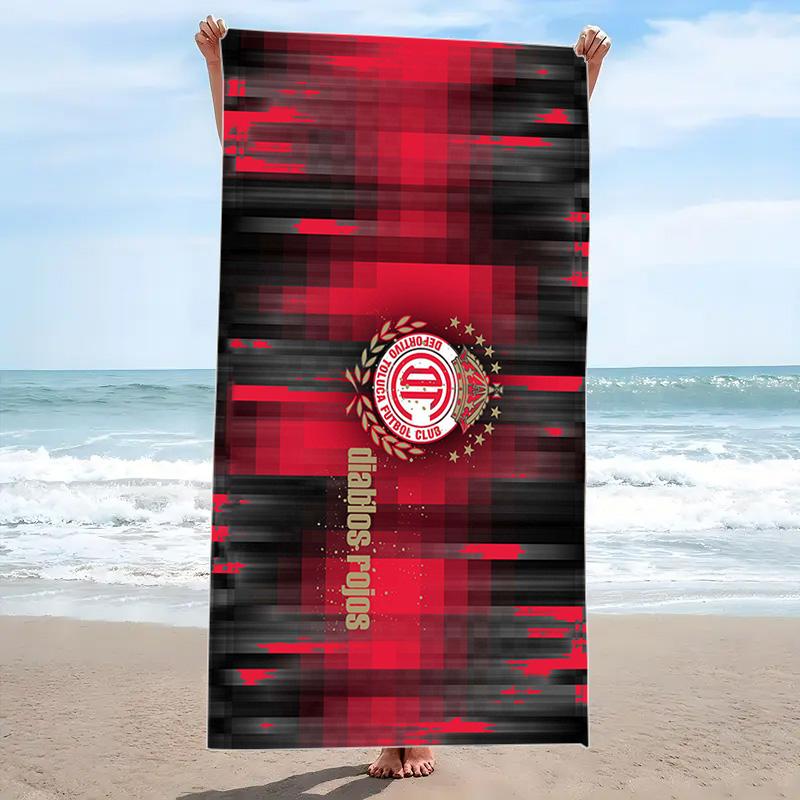 Deportivo Toluca FC Logo Print Beach Towel, Large Soft Quick Dry Towel for Beach Camping Swimming