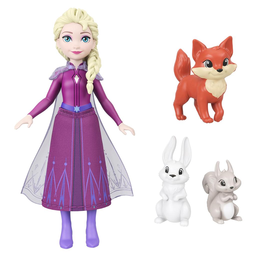 Mattel Disney Холодное Сердце Эльза и Замороженные Животные Эренделла Роскошный Кукольный Домик Игровой Набор для Ролевых Игр с 1 Мини-Фигуркой от 3 лет и Куклой-Переодевалкой JFG28, Вверх,