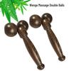 Массажер из цельного дерева с двумя шариками: Дизайн куриного крылышка для акупунктурного массажа лица и тела