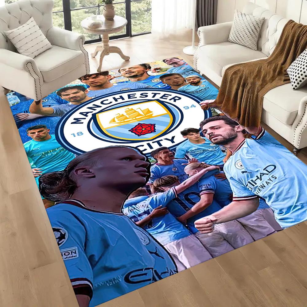 Квадратные ковры Love Manchester City Fc — отличный выбор для гостиных, спален, домашнего декора и в качестве подарков.