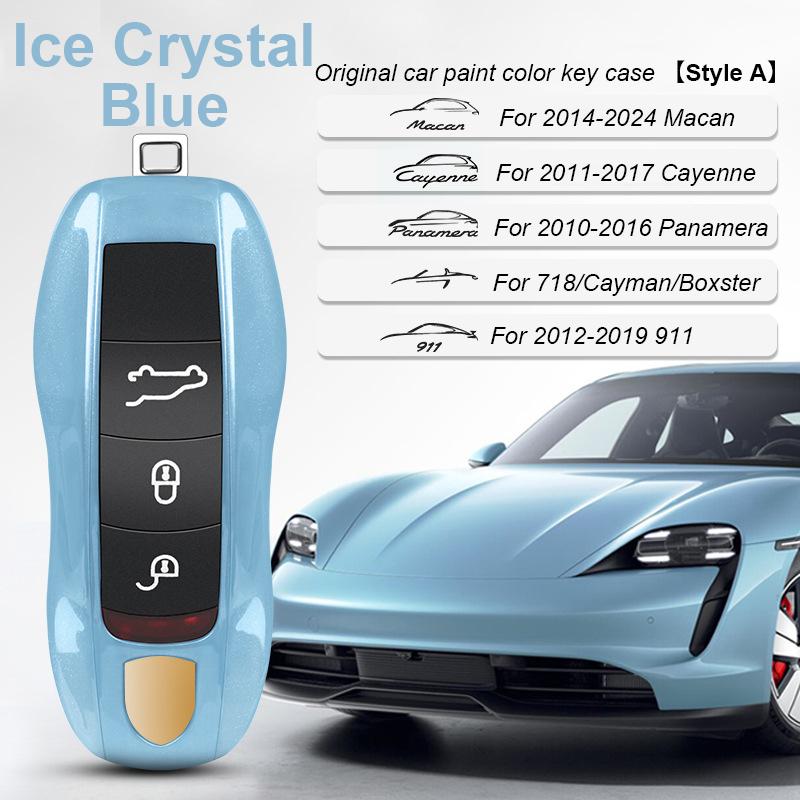 AABKR1 For Porsche Cayenne Mancan Panamera 911 718 Boxster Cayman Taycan 2010-2024 Car Key Paint Case Bordeaux Red Shell Replacement