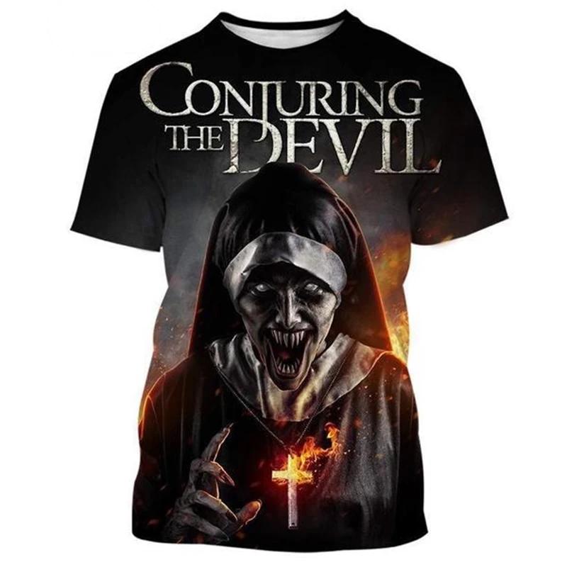 Horror Movie The Nun Graphic T-shirts 3D Print Men/Women Short Sleeve O-Neck T-shirt Oversized Streetwear Harajuku Tees Y2k Tops