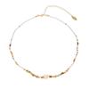 French Vintage Clover Necklace Earrings Set Zircon Butterfly Pendant Long Chain Women