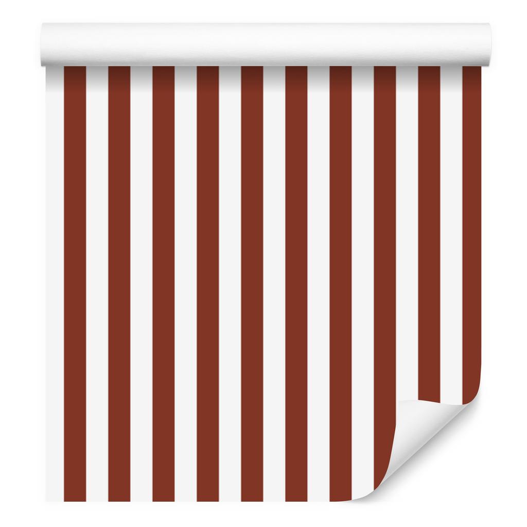 Wallpaper Stripes red, white, coral and light gray 50x1000
